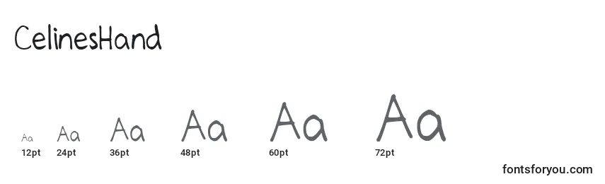 CelinesHand Font Sizes