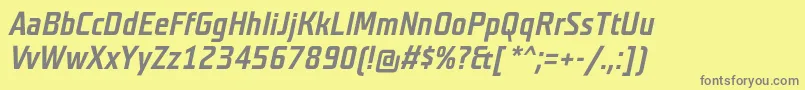 Шрифт TeutonfettItalic – серые шрифты на жёлтом фоне