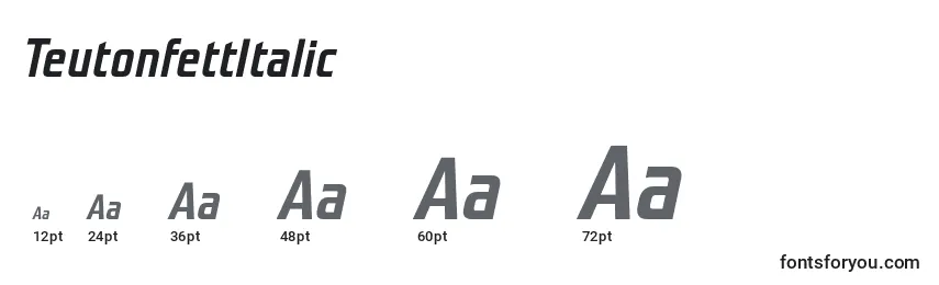 Размеры шрифта TeutonfettItalic
