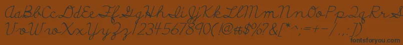 DiscipuliBritannica-Schriftart – Schwarze Schriften auf braunem Hintergrund