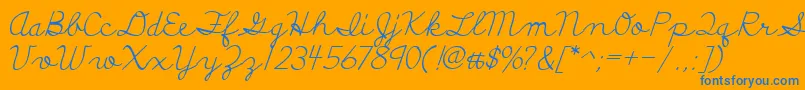 DiscipuliBritannica-fontti – siniset fontit oranssilla taustalla
