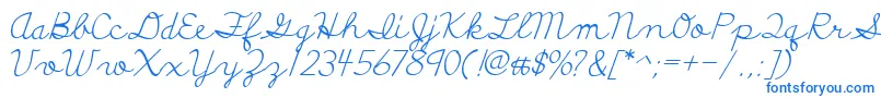 DiscipuliBritannica-Schriftart – Blaue Schriften auf weißem Hintergrund