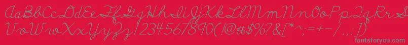 フォントDiscipuliBritannica – 赤い背景に灰色の文字