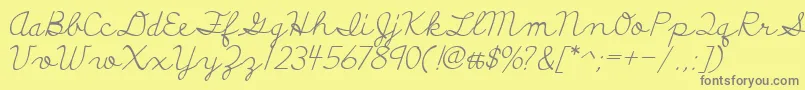 フォントDiscipuliBritannica – 黄色の背景に灰色の文字