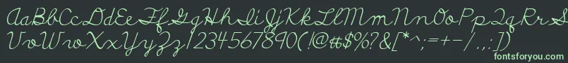 フォントDiscipuliBritannica – 黒い背景に緑の文字
