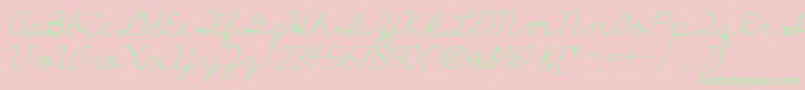 フォントDiscipuliBritannica – ピンクの背景に緑の文字