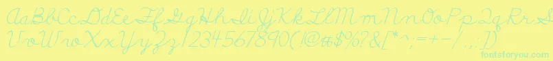 DiscipuliBritannica Font – Green Fonts on Yellow Background