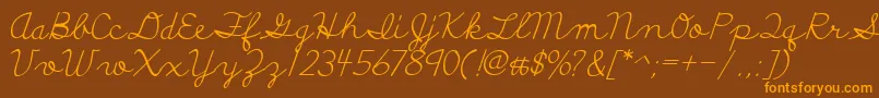 DiscipuliBritannica-fontti – oranssit fontit ruskealla taustalla