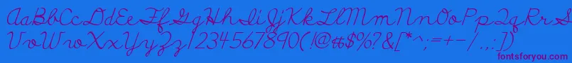 DiscipuliBritannica-Schriftart – Violette Schriften auf blauem Hintergrund