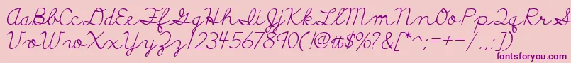 フォントDiscipuliBritannica – ピンクの背景に紫のフォント