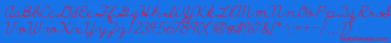 DiscipuliBritannica-Schriftart – Rote Schriften auf blauem Hintergrund