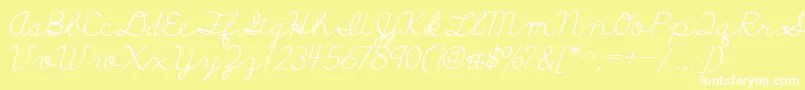 フォントDiscipuliBritannica – 黄色い背景に白い文字