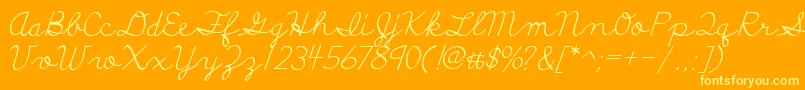 Fonte DiscipuliBritannica – fontes amarelas em um fundo laranja