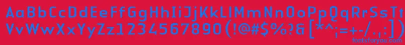 LinotypeAuthenticSansRegular-fontti – siniset fontit punaisella taustalla