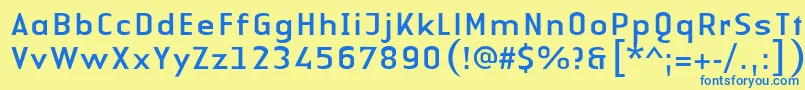 LinotypeAuthenticSansRegular Font – Blue Fonts on Yellow Background