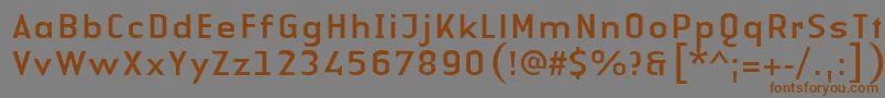LinotypeAuthenticSansRegular-fontti – ruskeat fontit harmaalla taustalla