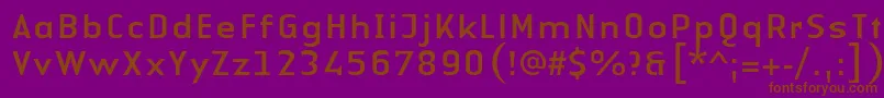LinotypeAuthenticSansRegular-fontti – ruskeat fontit violetilla taustalla