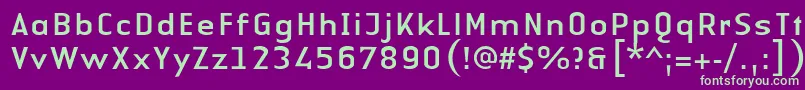 LinotypeAuthenticSansRegular-Schriftart – Grüne Schriften auf violettem Hintergrund