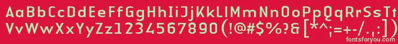LinotypeAuthenticSansRegular Font – Green Fonts on Red Background