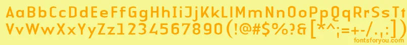 LinotypeAuthenticSansRegular Font – Orange Fonts on Yellow Background