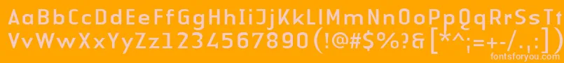 LinotypeAuthenticSansRegular-fontti – vaaleanpunaiset fontit oranssilla taustalla