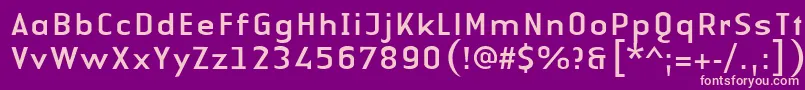 LinotypeAuthenticSansRegular-Schriftart – Rosa Schriften auf violettem Hintergrund