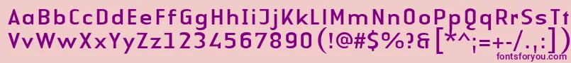LinotypeAuthenticSansRegular-Schriftart – Violette Schriften auf rosa Hintergrund