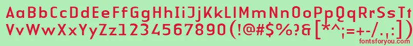 LinotypeAuthenticSansRegular Font – Red Fonts on Green Background