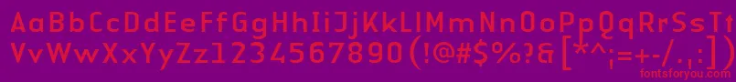 フォントLinotypeAuthenticSansRegular – 紫の背景に赤い文字