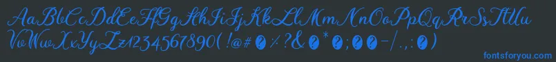 WinedateRegular Font – Blue Fonts on Black Background