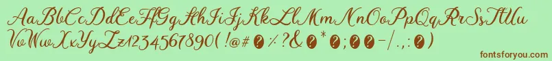 WinedateRegular Font – Brown Fonts on Green Background