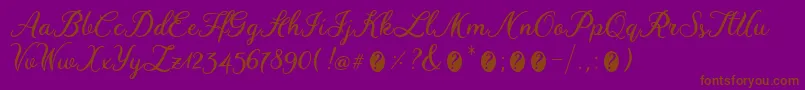 WinedateRegular-Schriftart – Braune Schriften auf violettem Hintergrund