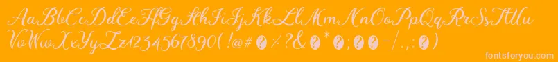 WinedateRegular Font – Pink Fonts on Orange Background