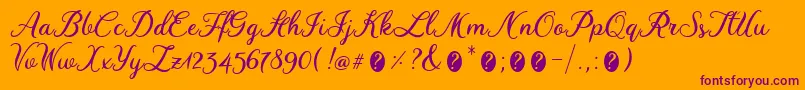 WinedateRegular Font – Purple Fonts on Orange Background