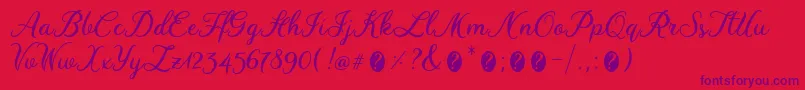 WinedateRegular Font – Purple Fonts on Red Background