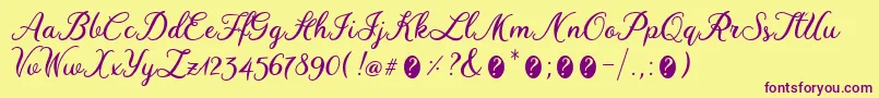 WinedateRegular Font – Purple Fonts on Yellow Background