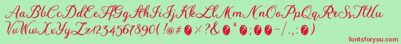 WinedateRegular Font – Red Fonts on Green Background