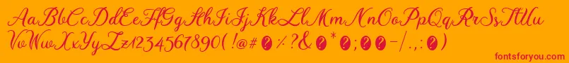 WinedateRegular Font – Red Fonts on Orange Background