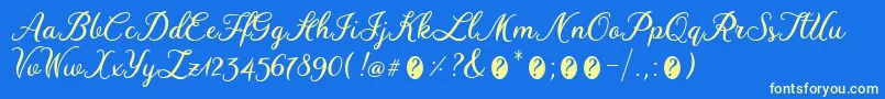 WinedateRegular Font – Yellow Fonts on Blue Background