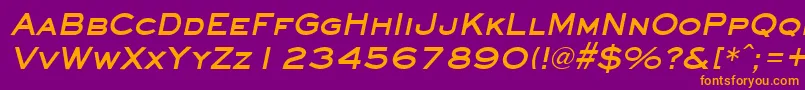 EyechartBoldItalic Font – Orange Fonts on Purple Background