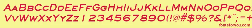 EyechartBoldItalic Font – Red Fonts on Yellow Background