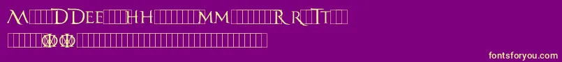 DreamTheater-Schriftart – Gelbe Schriften auf violettem Hintergrund