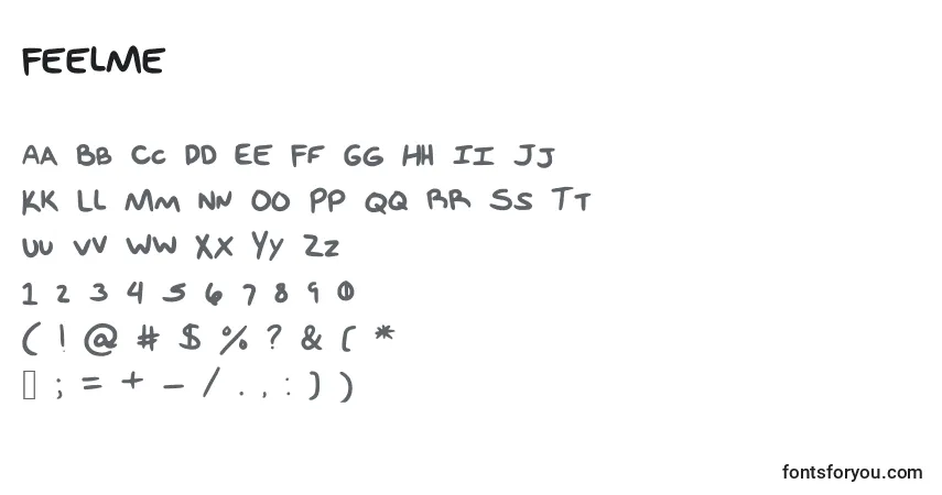 Czcionka FeelMe – alfabet, cyfry, specjalne znaki