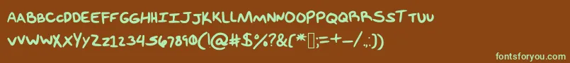 Шрифт FeelMe – зелёные шрифты на коричневом фоне