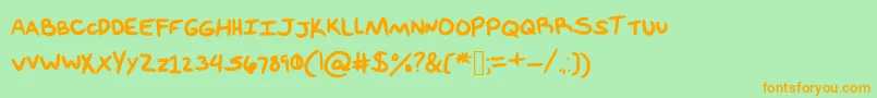 FeelMe Font – Orange Fonts on Green Background