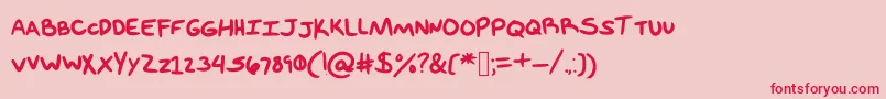 FeelMe Font – Red Fonts on Pink Background