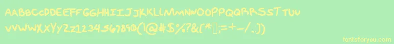 FeelMe Font – Yellow Fonts on Green Background