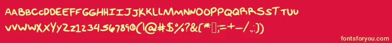 FeelMe Font – Yellow Fonts on Red Background
