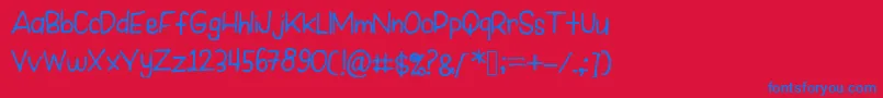 NewGirl Font – Blue Fonts on Red Background