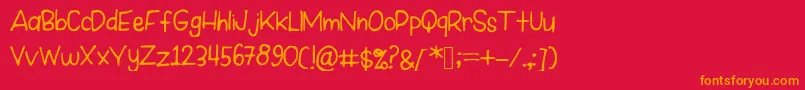 NewGirl Font – Orange Fonts on Red Background